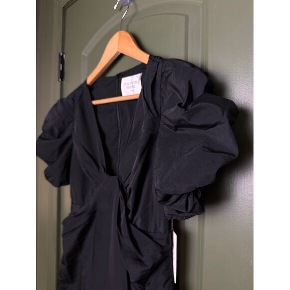 NWT Hyacinth House Tuckernuck Black Tinsley Mini Dress LBD Cocktail Flirty XXS - Picture 4 of 8